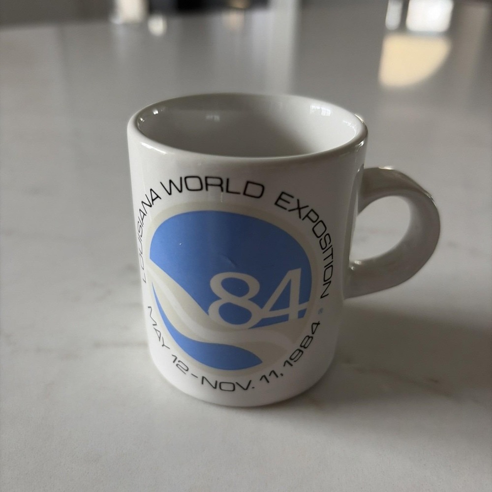 VTG 1984 Louisiana World Expo Souvenir Mini  Coffee Mug‎ Cup 2.5" Espresso Demi